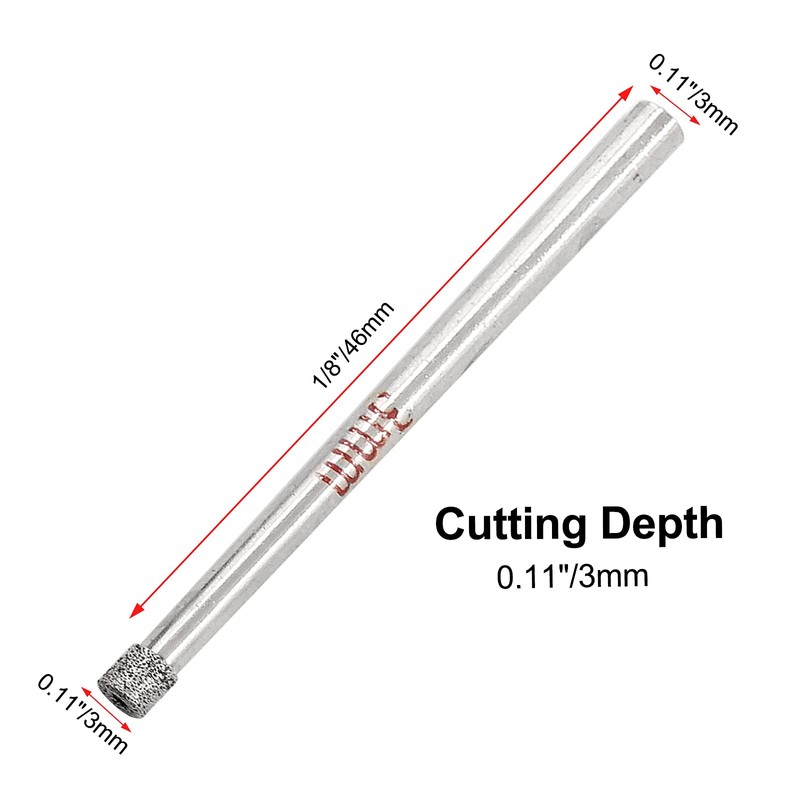 Luomorgo 12Pcs 3mm/1/8 inch Diamond Hole Saw - 1/5 inch