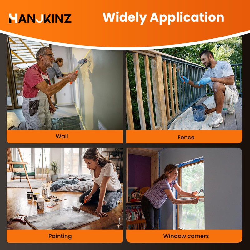 HANJKINZ Paint Roller 4 inch Kit, 40 Pack Mini Paint