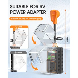 GGBOM RV Surge Protector 30 Amp with Smart LED Display, 12000J Surge Protection Circuit Analyzer, Automatic Protect RV Electrical System with Waterproof Cover, Adapter Plug for Camper Travel Trailers