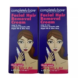 completely bare Lot of 2 completely bare Facial Hair Removal Cream Fresh Scent 0.5 fl oz New