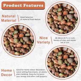 ZAICUS 1lb Unakite Tumbled Stones | Polished Crystals Healing | Natural Stones | Feng Shui | Chakra Balancing | Good Luck | Reiki Gift | Home Decor | Size 20-25 mm