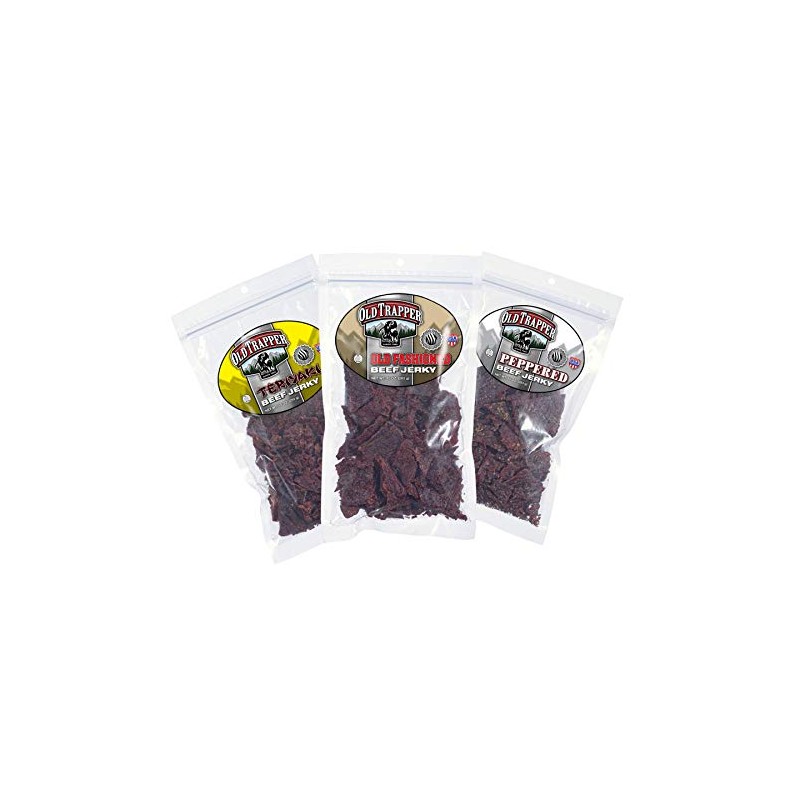 OLD TRAPPER BEEF JERKY VARIETY 10 OZ (PACK OF 3