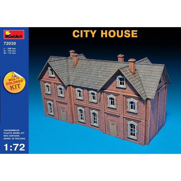 MiniArt 1:72 Scale City House Plastic Model Kit (Grey)