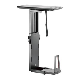 Mount-It! CPU Under Desk Mount Bracket Rack, Adjustable Computer Tower Desk Mount with Sliding Track, 33 lbs Capacity, Black