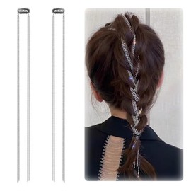 YANHUILAY Hair Chain for Braids, Set of 2, Round Hair Chains, Hair Extensions, Hair Ornaments, Hair Arrangement, Parties, Accessories, Easy Installation, Stylish, Hair Accessories, Cultural Festivals