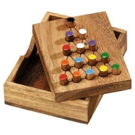 Last Fighter Tricky Triangle Strategy IQ Puzzle Game Wooden Solitaire Brain Teaser