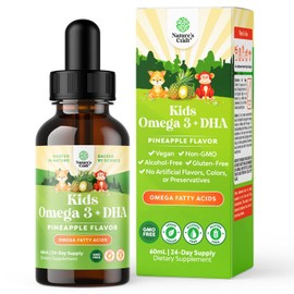 GROTTES- Líquido Omega 3 EPA DHA para Niños Vegano Orgánico Omega 3 para Niños Cerebro Ojo y Desarrollo de Cuerpo Completo