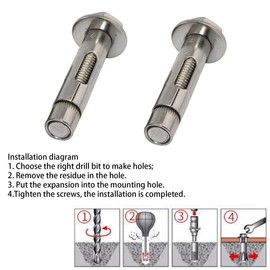 4Pcs M10*80mm Expansion Screw Bolts,Stainless Steel Hex Expansion Screws,Heavy Duty Fixing Anchors for Concrete,Masonryand Brick Wall