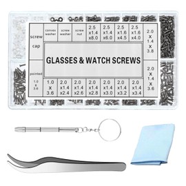1000Pcs Eye Glasses Repair Kit, Eyeglass Repair Kit, Sunglass Screws Replacement Sunglass Repair Kit with Screws Mini Screwdriver Eyeglass Sunglass Repair Tool Watch Clock