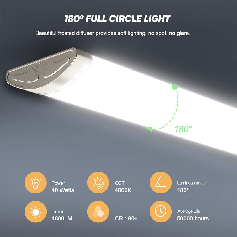 TychoLite Dimmable 4FT LED Kitchen Puff Ceiling Lights, 40W, 4800LM,