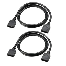 uxcell RGB Splitter Cable Female to Female 4 Pin Extension Connector Cord Wire for 5050 3528 LED Light Strips 50cm Length 2Pcs