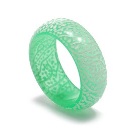 Venus Orb Ring For Women, Glow Acrylic Cool Resin Finger Luminous Rings For Men Aesthetic Trendy Dainty Plastic Jewelry (green, 9)