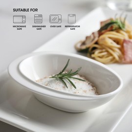 SumitlEyao 6pcs Oval Pasta Plates, Ceramic Serving Plates, Oval Serving Trays, Serve Appetizers for Dinner, Fruit, Salad, Turkey, for All Occasions