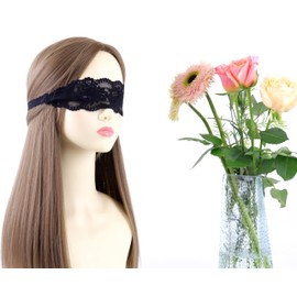Bonnie Z. Leonardo Women Mysterious Black Lace Masks Lace Blindfold Eye Mask Beautiful Smile