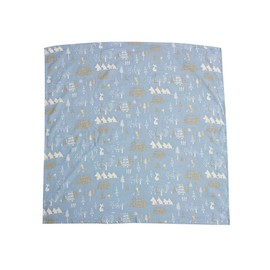Moomin Multi-Gauze Blanket, Made in Japan, Double Gauze, Swaddle, Nursing Cape, Throw, 39.4 x 39.4 inches (100 x 100 cm), Star and Forest Blue