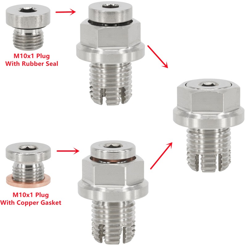 Dsnaduo M14.1-1.5 x 15mm Oversize Piggyback Oil Drain Plug, Stainless