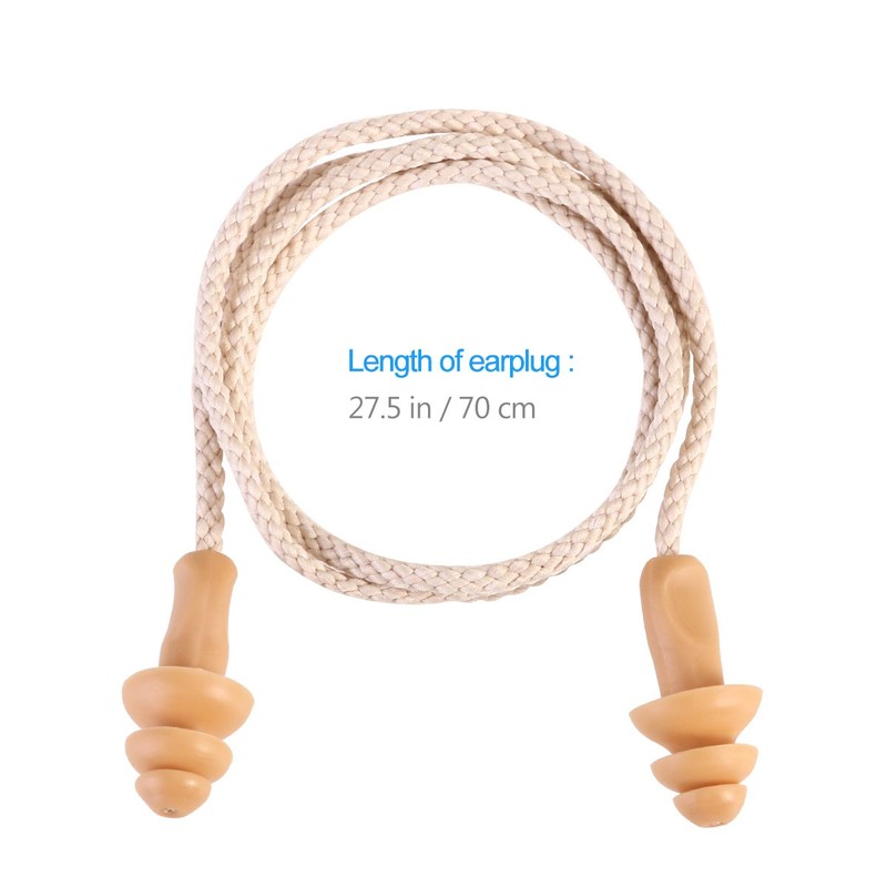 WINOMO Ear Plugs 50 Pairs Corded Soft Silicone Reusable for