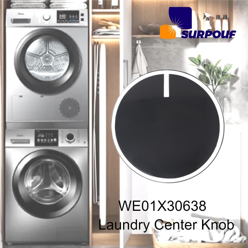 SURPOUF 2Pcs WE01X30638 Laundry Center Knob Fits For GE GUD27ESPM0DG、GUD27ESPM1DG、GUD27GSPM0DG、GUD27GSPM1DG