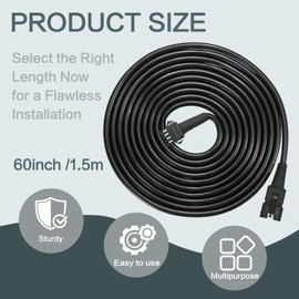 LAZZPPO 8 Pcs 4 Pin RGB Extension Cable RGB Wire for Motorcycle LED Light Underglow Kit, Compatible with ATV Car Trucks Rock Lights & Neon Strips (60 Inch)