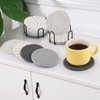 BTYMS 16Pcs Grey & Linen Woven Drink Coasters Set with