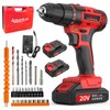 ASUNKYT Cordless Drill with Battery and Charger, 20v Drills with