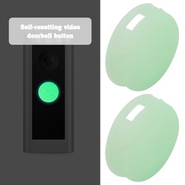 eMagTech 4pcs Fluorescent Green Doorbell Button 19x19x8mm Video Doorbell Buttons Doorbell Knobs Doorbell Button Repair Kit with Screws Compatible with Doorbell Pro