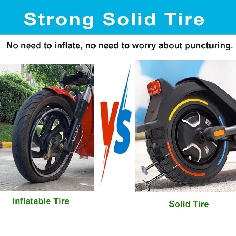 TOCBEUU 9.5x2.5-6.1 Solid Tires for Electric Scooter: Off-Road Replacement Wheels,