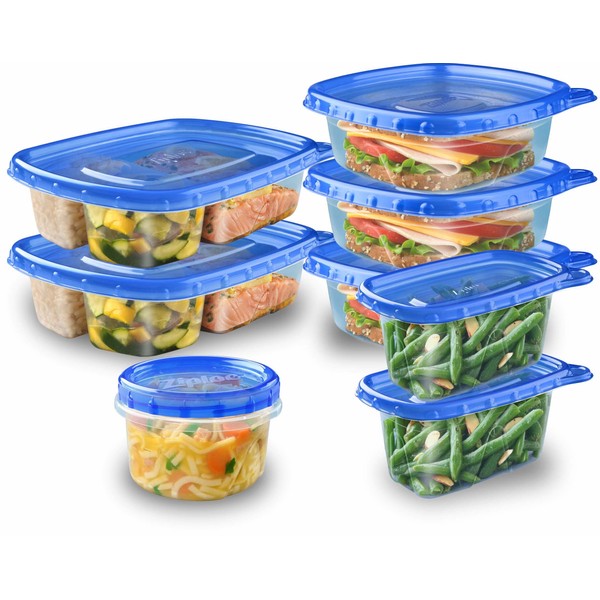 Ziploc Food Storage Meal Prep Containers Reusable for Kitchen Organization, Dishwasher Safe, Lunch Pack, 8 Count