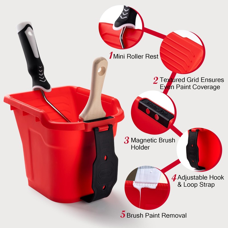 Mister Rui 8 Pack 4 Inch Paint Bucket Hand Held