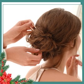 WILLBOND 6 Pieces French Hair Pins Metal U Shaped Updo Hair Forks for Long Thick Twist Hairstyle Chignon 2 Prong Sticks Hairpins for Women Lady Buns Hairstyle Accessories(Rose Gold)