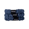 THXSILK 100% 25 Momme Pure Mulberry Silk Hair Scrunchies 3 Pcs Cute Ring Ties Small Scrunchies Soft Smooth for Girls Women's Thick Hair Protection, Navy Blue