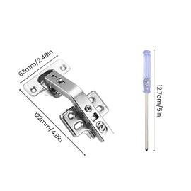 2pcs 135 Degree Kitchen Cupboard Hinges, Cabinet Hinges Soft, Folding Doors Hinges with Screws Screwdriver