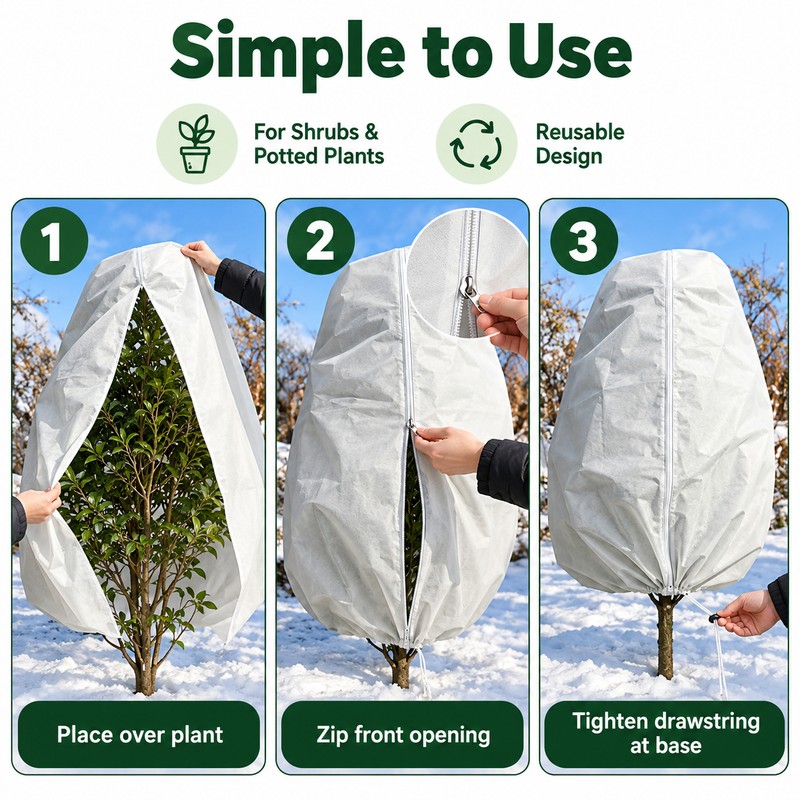 Plant Frost Protection Cover for Shrubs and Potted Plants –