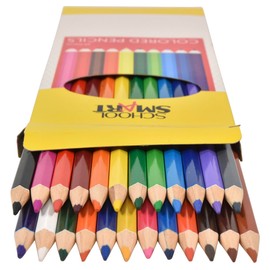 School Smart Colored Pencils for Coloring and Drawing, Assorted Colors, Pack of 24