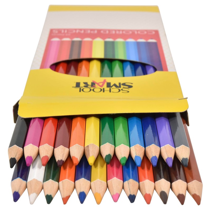 School Smart Colored Pencils for Coloring and Drawing, Assorted Colors,