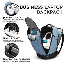 FUTURE AESTHETICS Business Smart Backpack Waterproof for women,men,Fight Approved Durable Backpack suitable as overnight and travel backpack (Light blue)