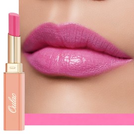 Oulac Moisturizing Lipstick Pink - Moisture Shine Hydrating Lipstick & Tinted Lip Balm for Dry Lips | Juicy Finish, 90% Essential Oils, Vegan, Cruelty-Free & Gluten-Free, She Pop (06)