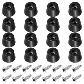 PATIKIL Cutting Board Feet, 16 Pack Round Rubber Feet Bumpers Non Slip Bumper Pads with Stainless Steel Screws for Furniture Chairs Desks Electronics (0.1"Wx0.35"H)