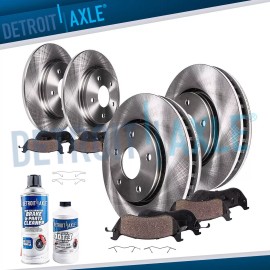 Detroit Axle Front & Rear Disc Rotors Ceramic Brake Pads for 2013 2014 2015 2016 Ford Escape