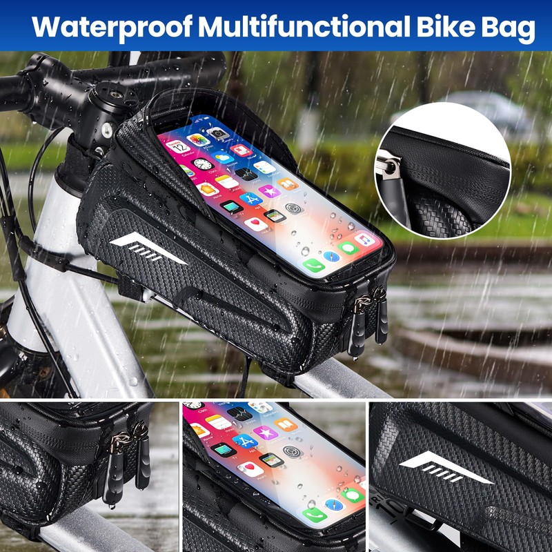 Bicycle Bag Frame, Waterproof Bicycle Frame Bag, Top Tube Bag