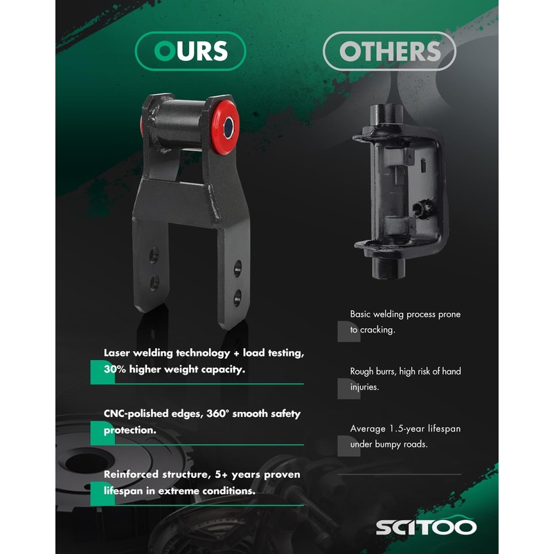 SCITOO Kits Shackle Adjustable 1-2" Rear Leveling Kit Compatible With