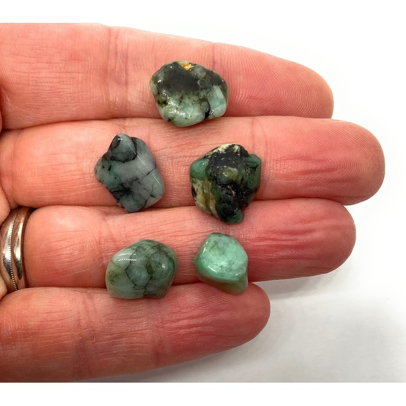 Emerald Mini Crystal Tumbled Stones - 10 Pc