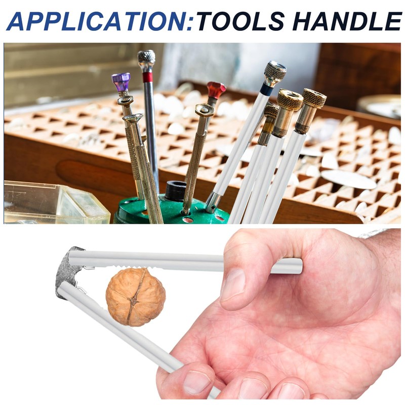 sourcing map 5pcs 3/8"(9.5mm) Diameter 6061 Aluminum Round Rods 8"(204mm)