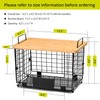 2 Set XL Stackable Wire Basket with Bamboo Tops &