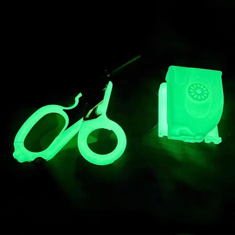 Elegital Emergency Response Shears,Stainless Steel Self-luminous Foldable Trauma Shears,Outdoor Camping