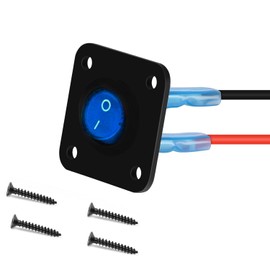 RUNCCI-YUN Round Rocker Switch DC12V-24V 10A Toggle Rocker Switch Panel, 1 Gang Round LED Toggle ON/OFF Switch for Auto Boat Yacht Trailer Caravan Camper Bus Tractor Truck（blue）