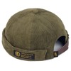 XYIYI Khaki Men Corduroy Docker Cap Beanie Sailor Cap Worker
