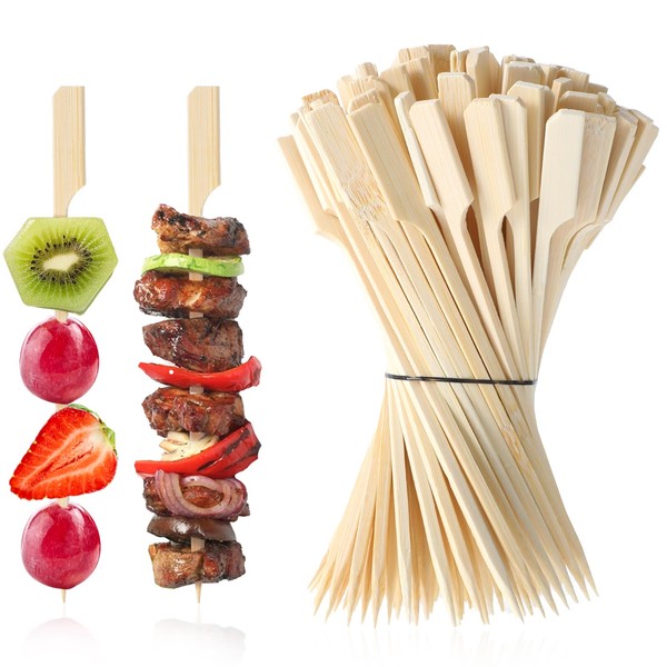 JIYIN Pack of 100 Barbecue Sticks, 15 cm Bamboo Skewers,