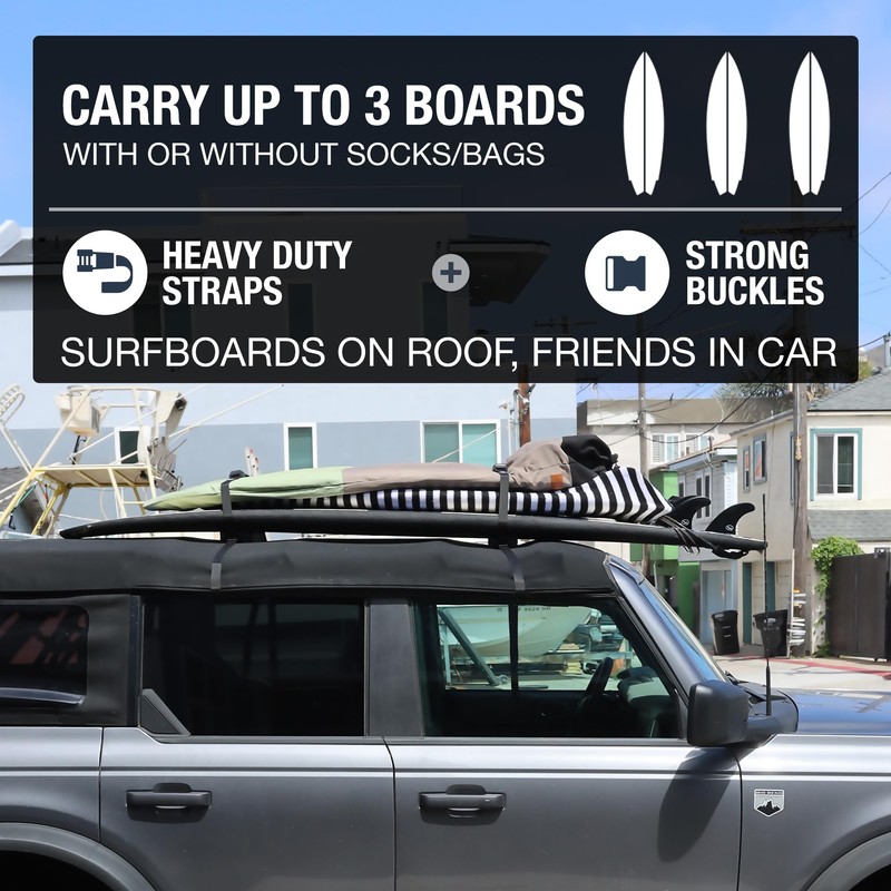 Ho Stevie! Surfboard Car Racks - Padded System, Easy Setup