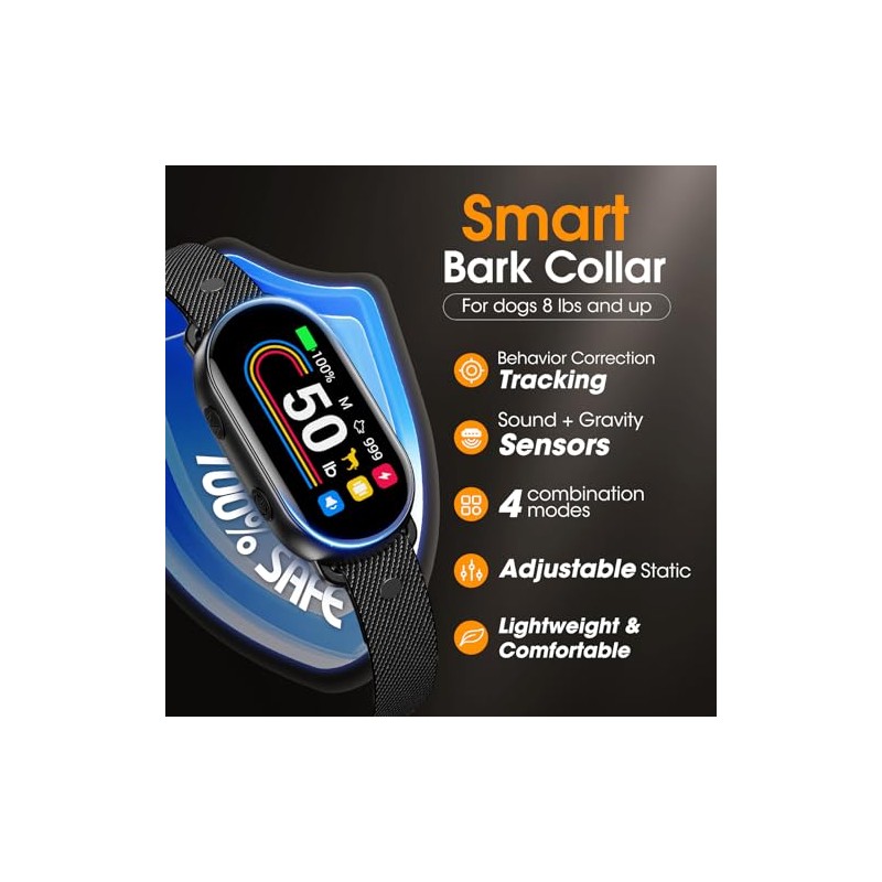 Dog Bark Collar for Small Medium Large Dogs 10-100lbs, Automatic